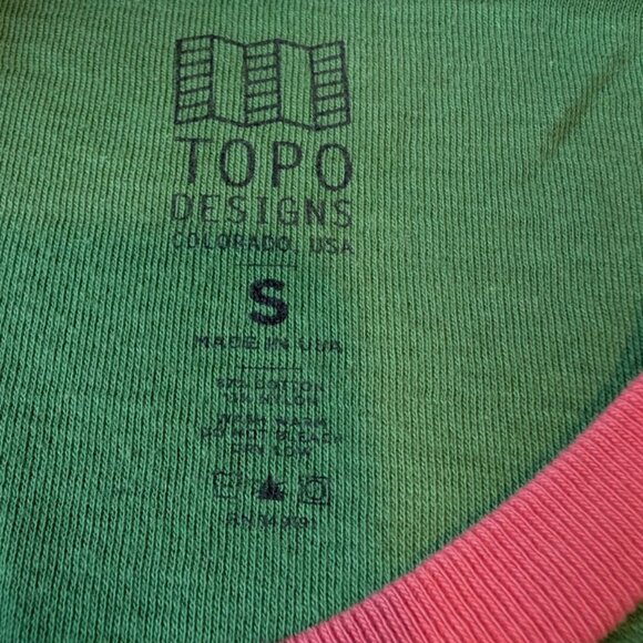 Topo Designs Womens Small Baseball Style 3/4 Sleeve T-Shirt heather green - Picture 10 of 10
